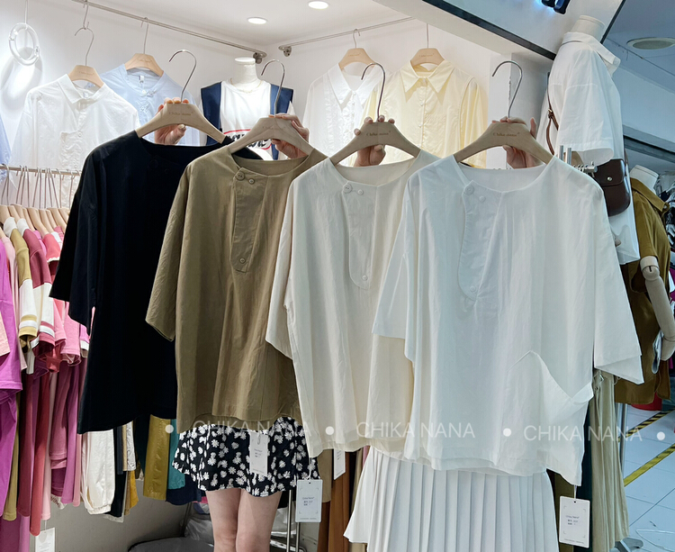 [chika.nana] simple, loose and versatile shirt 2237\jj