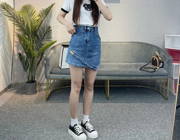 [okd] high waist slim fitting denim skirt 52631\zxl