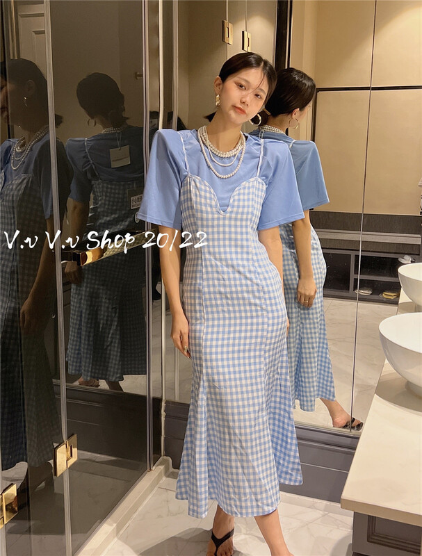 [v.v] elegant and sweet style striped suspender dress (dress only) 7319\zxx