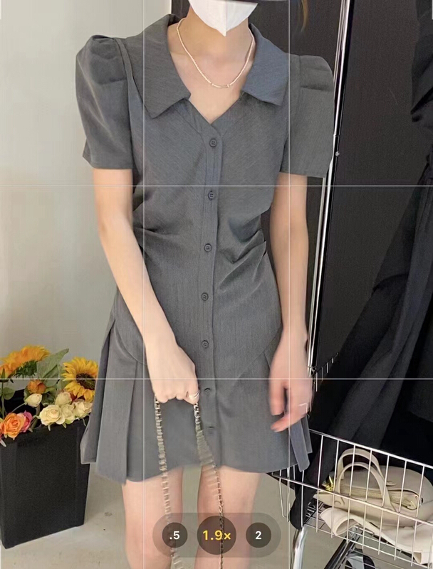 [Zoe Zoe] Korean pleated V-neck waist dress c1107\zjy