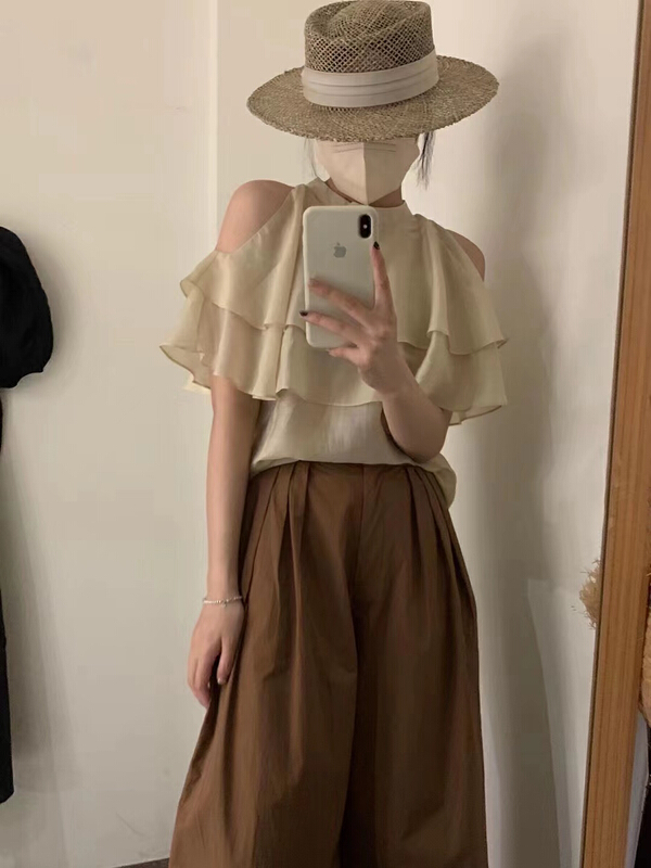 [alive] French style off shoulder shirt 00136\y