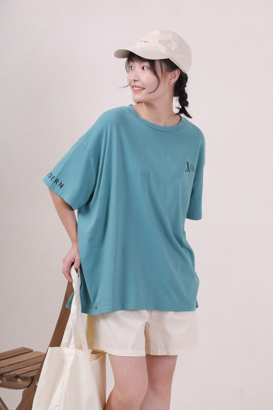 [original three element clothing] simple temperament casual letter printed short sleeve T-shirt 22910