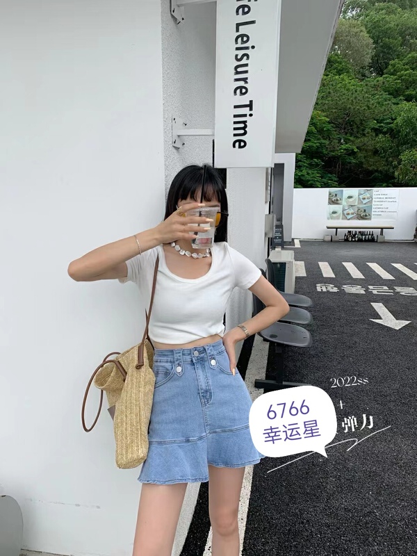 [J-star] Korean versatile slim denim skirt 6766\cl