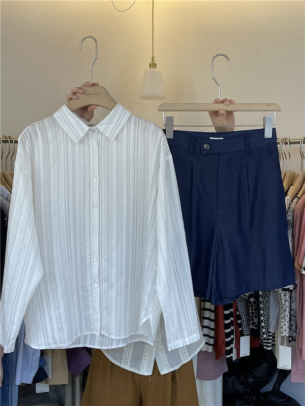 [seek peach] single breasted loose and simple shirt 5570\ll