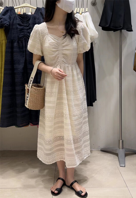 [imagine sailormoon] Korean solid lace bubble sleeve dress 88678\xyy