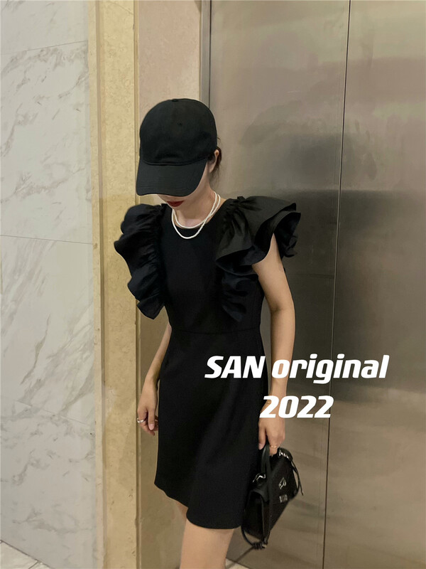 [San original] lady round neck fly sleeve shirt dress 371\ozq