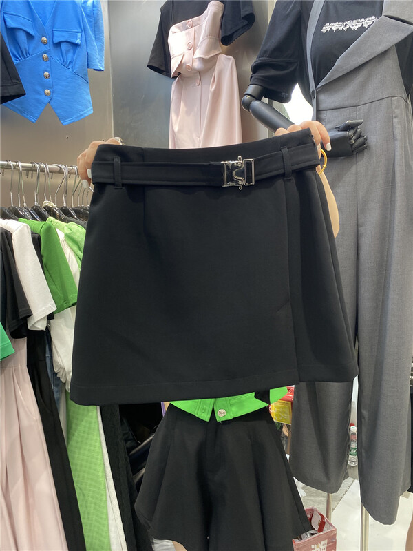 【 ESU 】 simple slim and versatile skirt (with belt) 3762\ozq