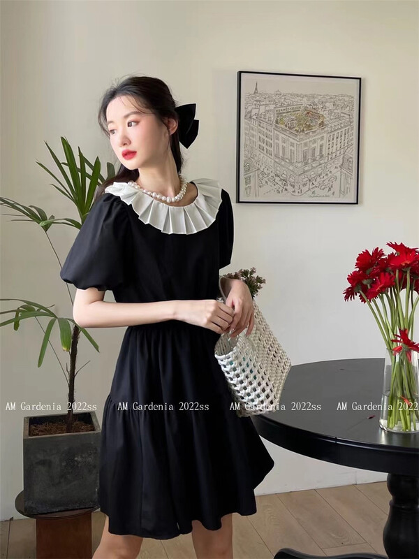 [am Gardenia] pleated Ruffle waist dress 3619\zxx