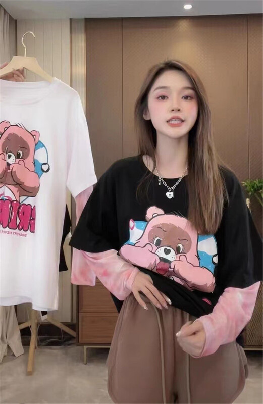 [Naikan Nik] cute cartoon printed loose short sleeve T-shirt 9768\gyj