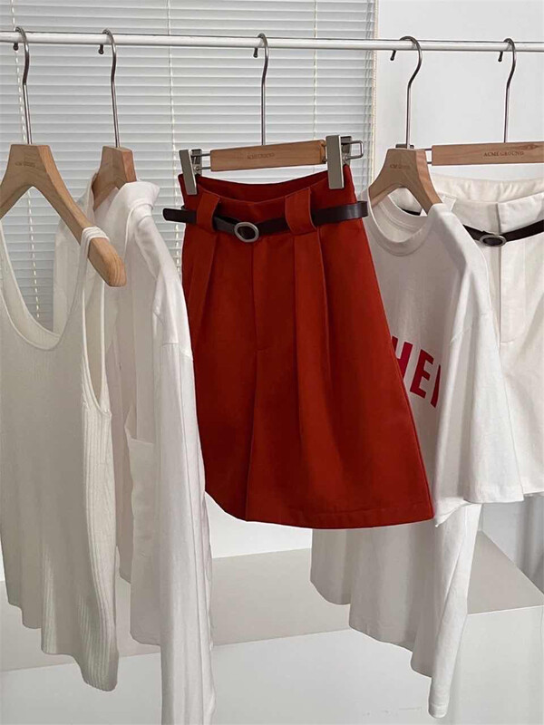 [acme group] Korean high waist slim casual shorts (with belt) ys1-1057\cls