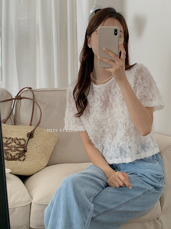 [miss miss home] Korean jacquard style fashion shirt f2245