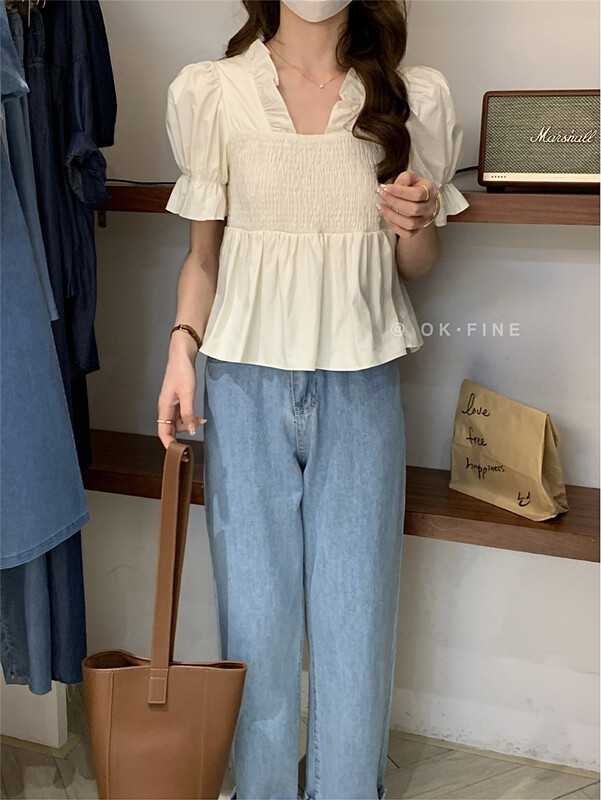 [OK fine] V-neck clean version comfortable shirt 5057\zjy