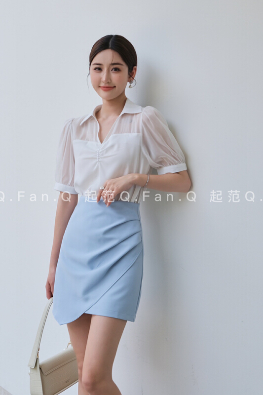 [style] slim skirt with irregular hem f8812\jj
