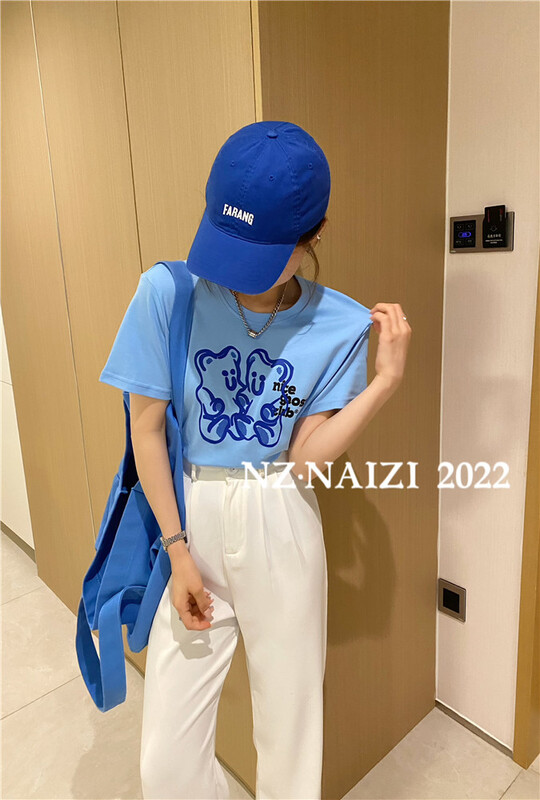 [Naizi] simple and comfortable printed short sleeve T-shirt t8100\ozq