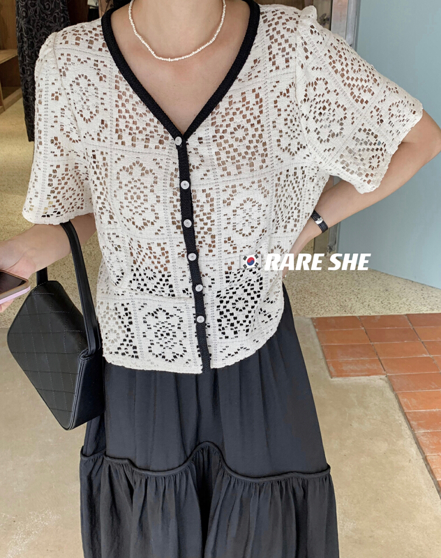 [rare she] lace color matching fashion shirt 5292\lsw