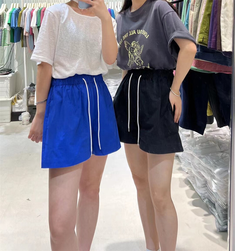 [jito jtengc] high waist slim loose drawstring versatile casual shorts jx2027\lsl