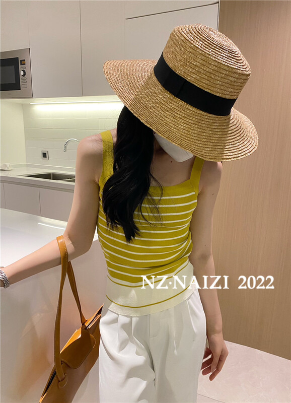 [Nizi] casual simple striped knitted vest / suspender 6612\ozq