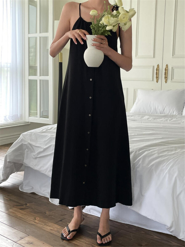 [acme ground] lazy Korean style buckle suspender dress 1875\cls