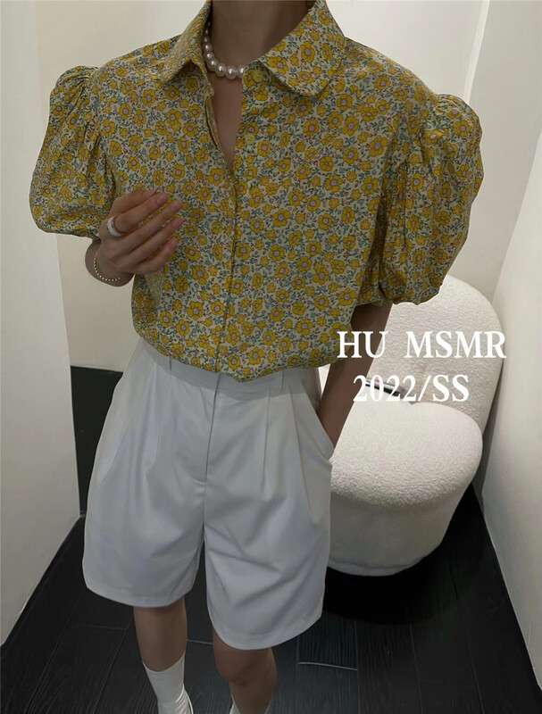[Hu] broken flower aging soft shirt 6989\ozq