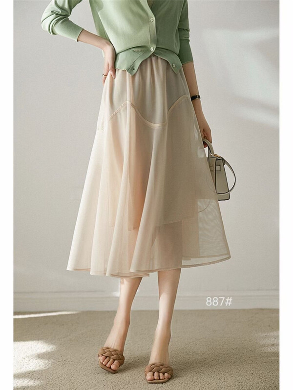 [thousands of products] temperament high waist umbrella skirt 887\hjy