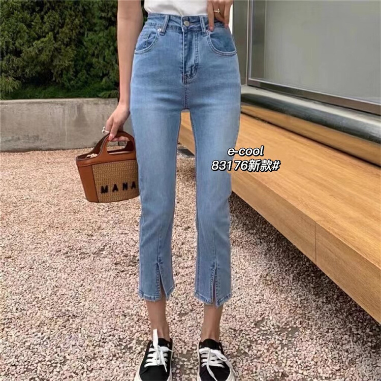 [clothes and jeans] Korean version elastic smoke tube jeans 83176\hjy