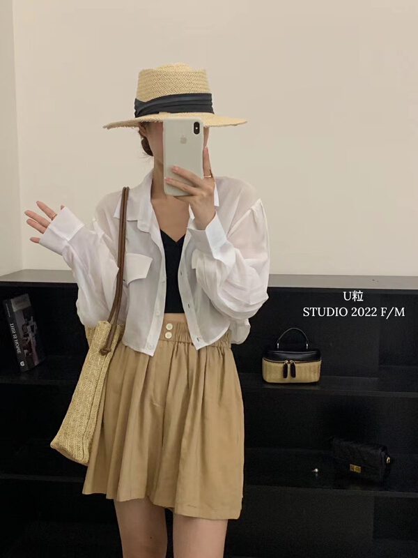 [u-piece] single breasted simple versatile shirt 6193\hbx