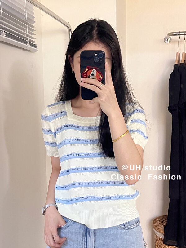 [uh] versatile stripe casual shirt 7859\hjy
