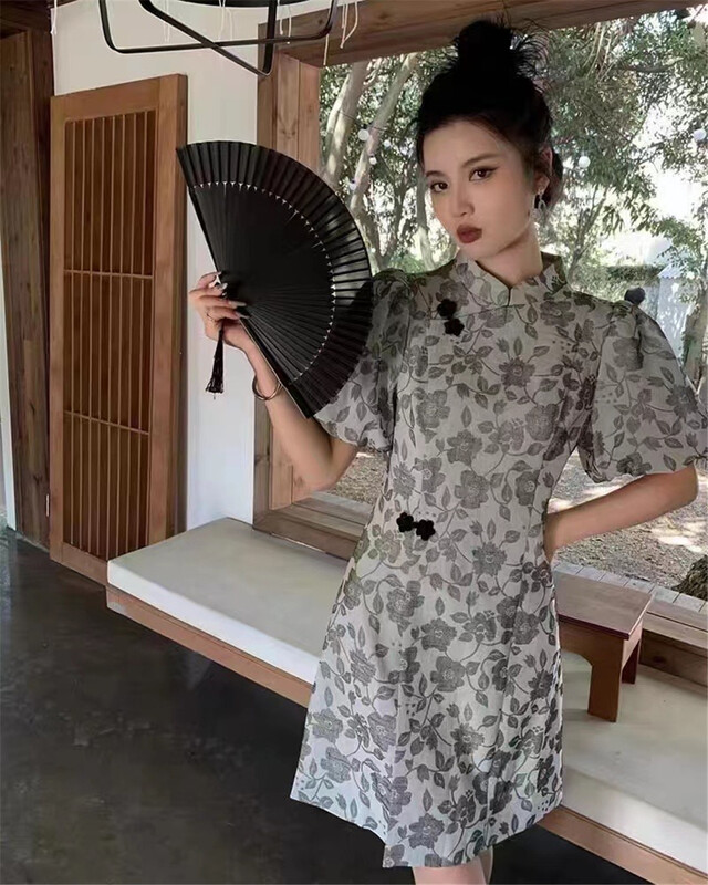 [AOT] little women's ink cheongsam dress 5573\xyy