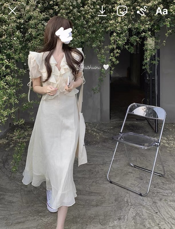 [Amanda] ruffled gentle dress 9670\pcz