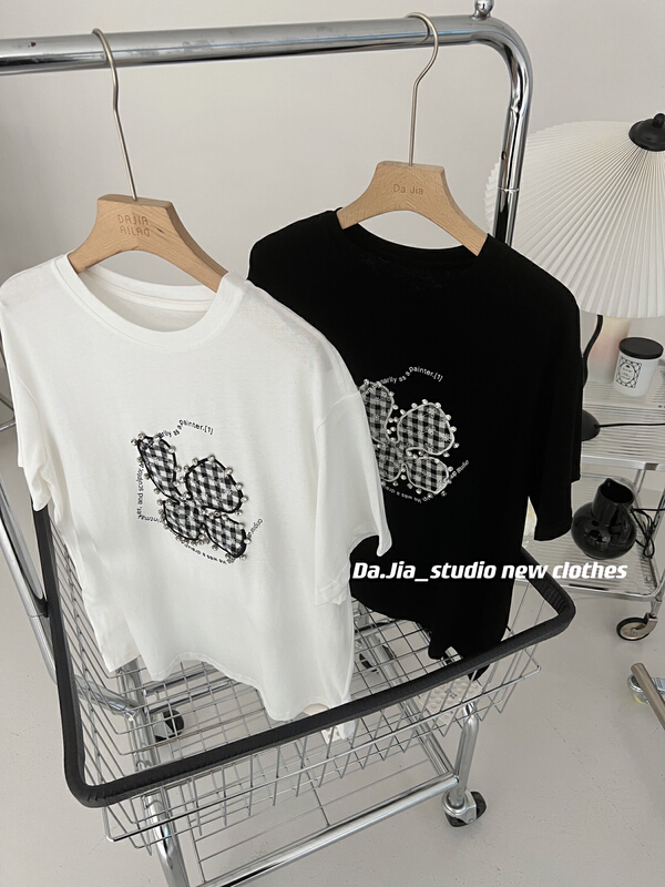 Original price 55.27! [Dajia] embroidery fashion versatile short sleeve T-shirt 22396\zxx