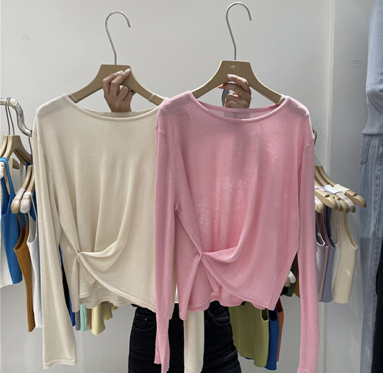[Weika] Korean loose and versatile T-shirt 8022ka\lsl