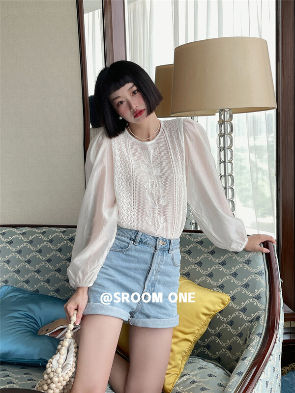 [s.room] fashion round neck simple XX shirt 7215\lsl