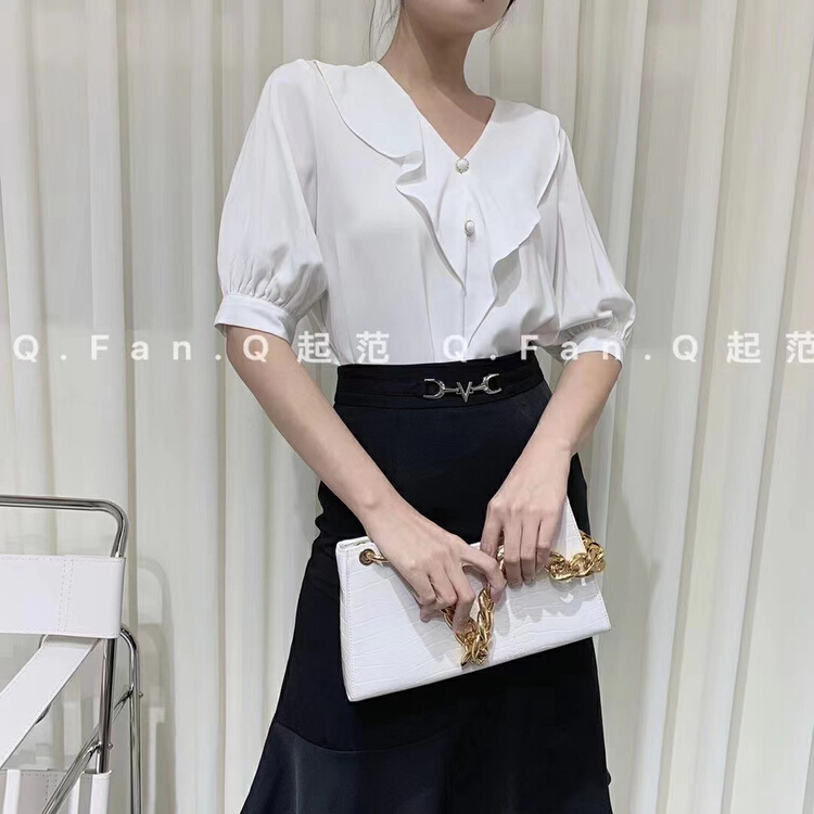 [style] V-neck fashion commuter shirt 7201\jhy