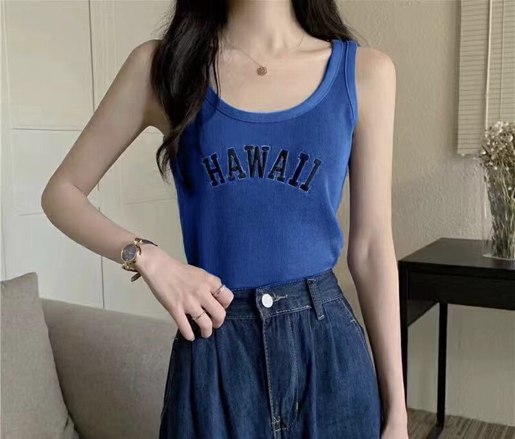 [f · P] letter fashion embroidered vest / sling u029\hbx