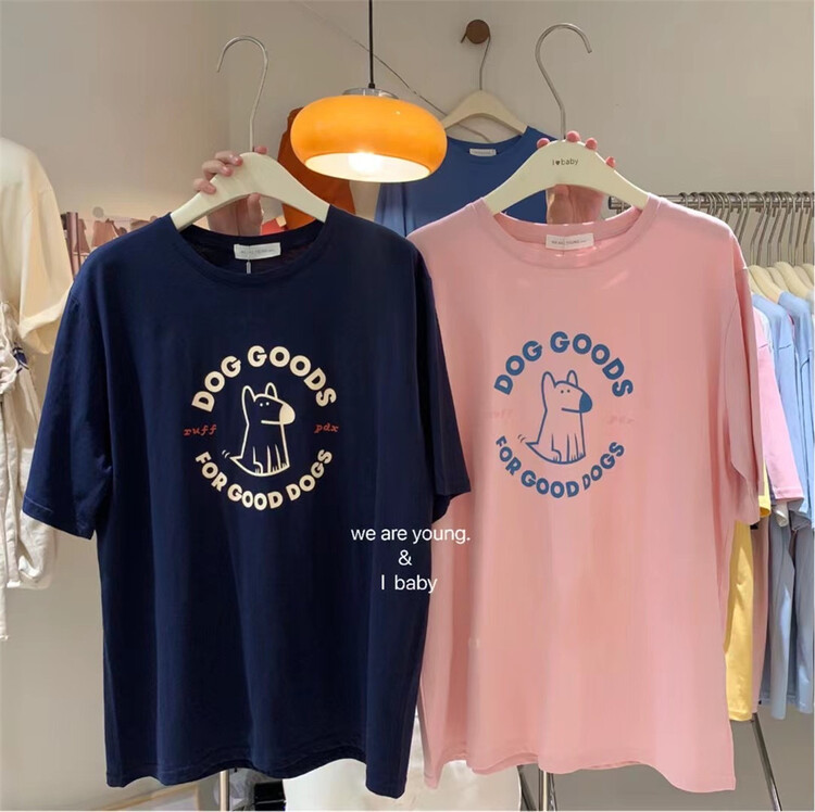 [we are young] Korean alphabet printed versatile short sleeve T-shirt 127\zxx