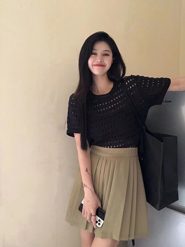 [gogoing] Pullover cut-out lace up shirt 9606\hyy