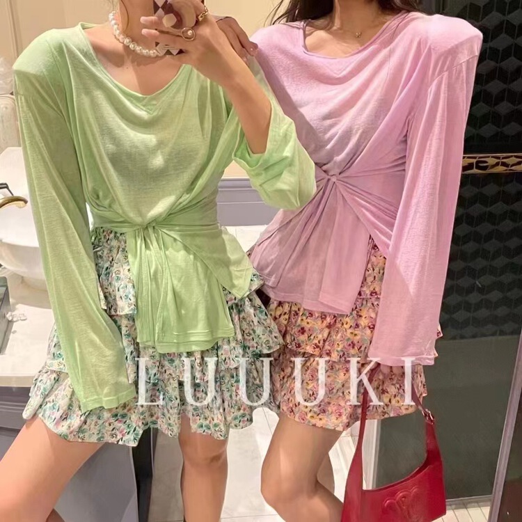 [x.xan] long sleeve Pullover solid color sunscreen shirt 7503\pcz