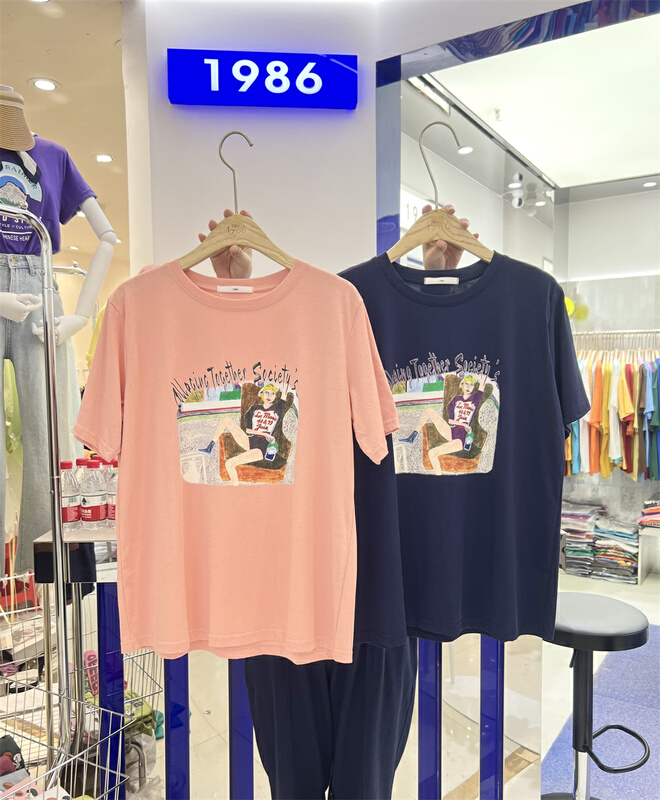 [1986] graffiti women loose round neck short sleeve T-shirt f3401\lsl