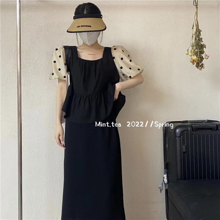 [mint tea] elastic waist clean style skirt 22171\zjy