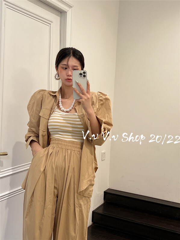 [v.v] Korean stripe fashion vest / sling 7502\zxx