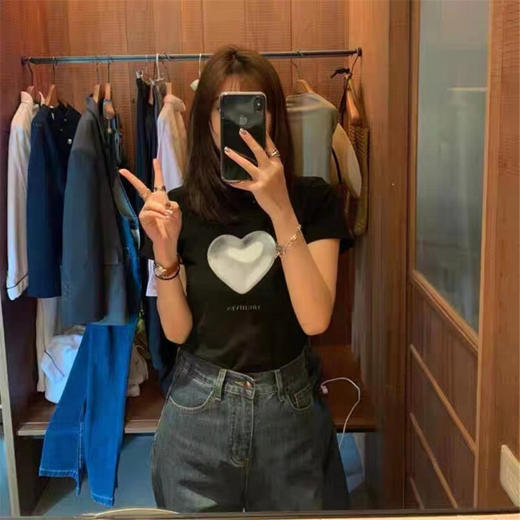 [Mido] Korean love comfortable short sleeve T-shirt 6079\lsl