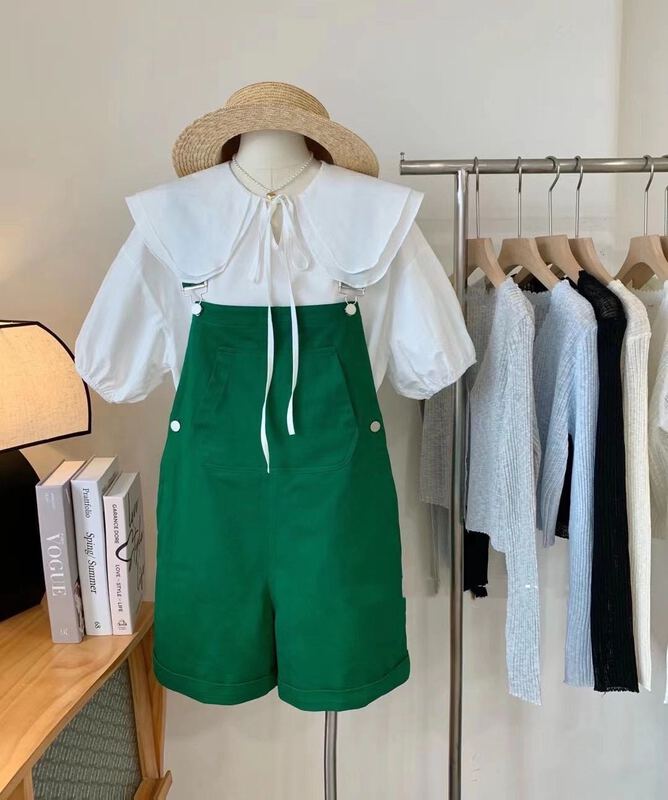 [Duomi] doll neck age reducing shirt + loose and versatile suspender suit ys1-9080\zxl