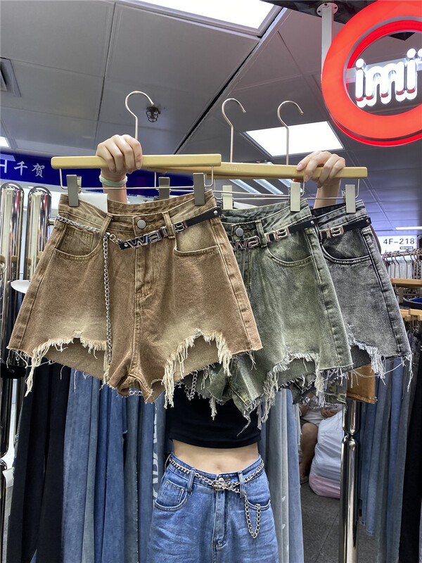 [TIMI] slim and versatile denim shorts (with chain) 2086\lsw