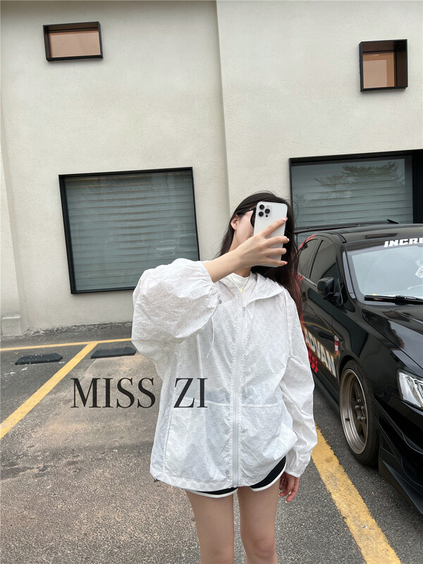 [miss Zi] Korean personalized casual hooded sunscreen shirt 2311\zxl