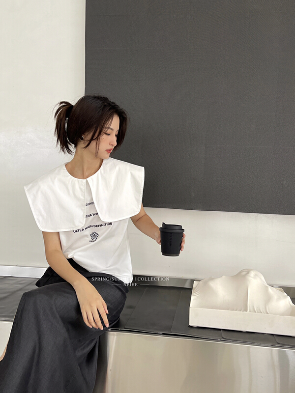 [neihe] aging baby collar sleeveless T-shirt short sleeve T-shirt 22337\jhy