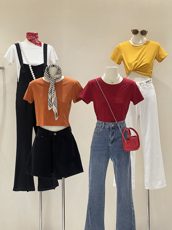 [kJ] Korean simple and versatile short sleeve T-shirt 3225-1\zxl