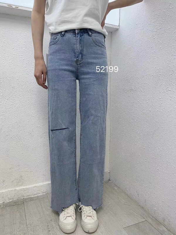 Original price 78.96! [okd] hole design loose and slim casual floor sweeping jeans 52199-10\zxl