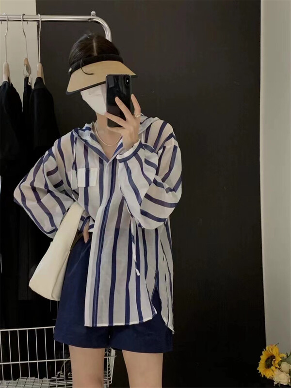 [malt] stripe long sleeve zipper sunscreen shirt 3156\xyj