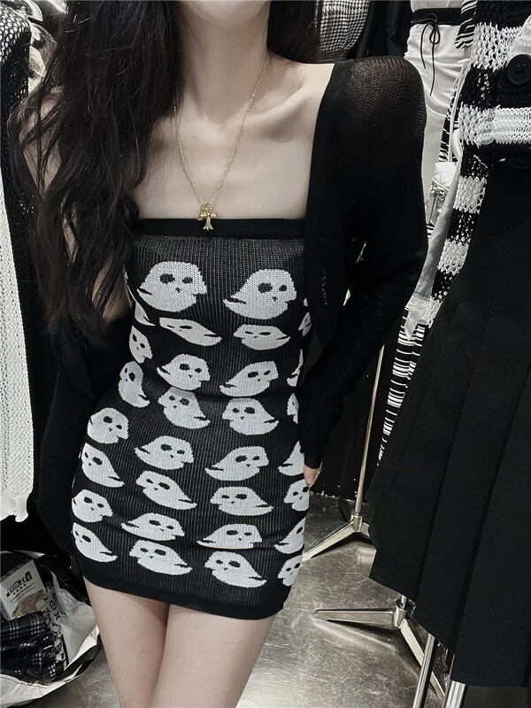 [web sensing] pure lustful printed knitted slim dress a088\ozq