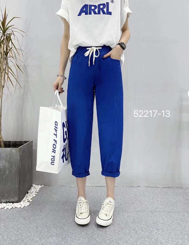 Original price 78.96! [okd] personalized loose elastic waist lace up jeans 52217-13\zxl